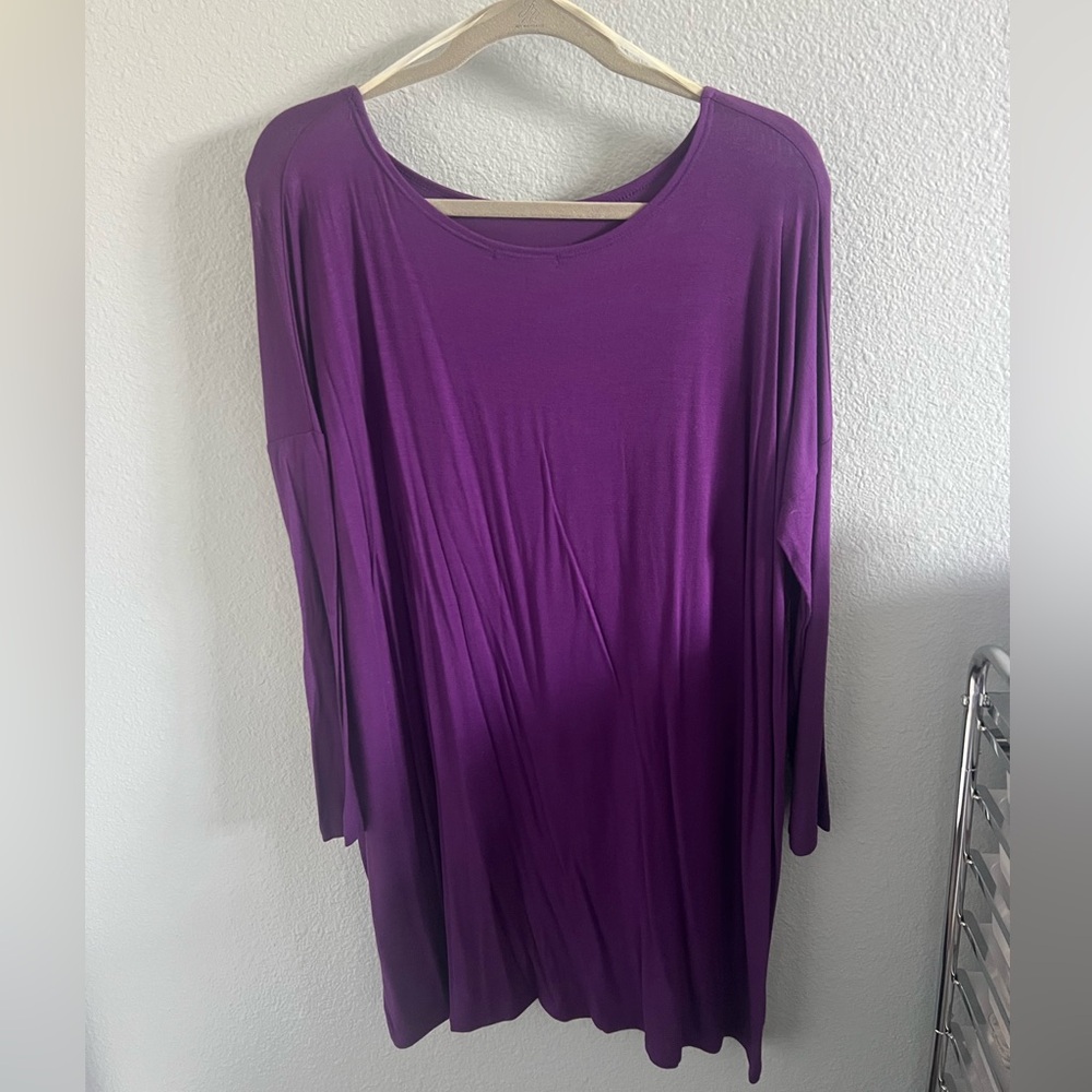 Purple L, lightweight, tshirt material dress